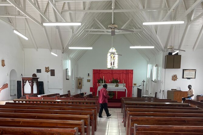Nevis Panoramic Drive, Power Catamaran & Beach Experience - St Thomas Anglican Church and a vanished town