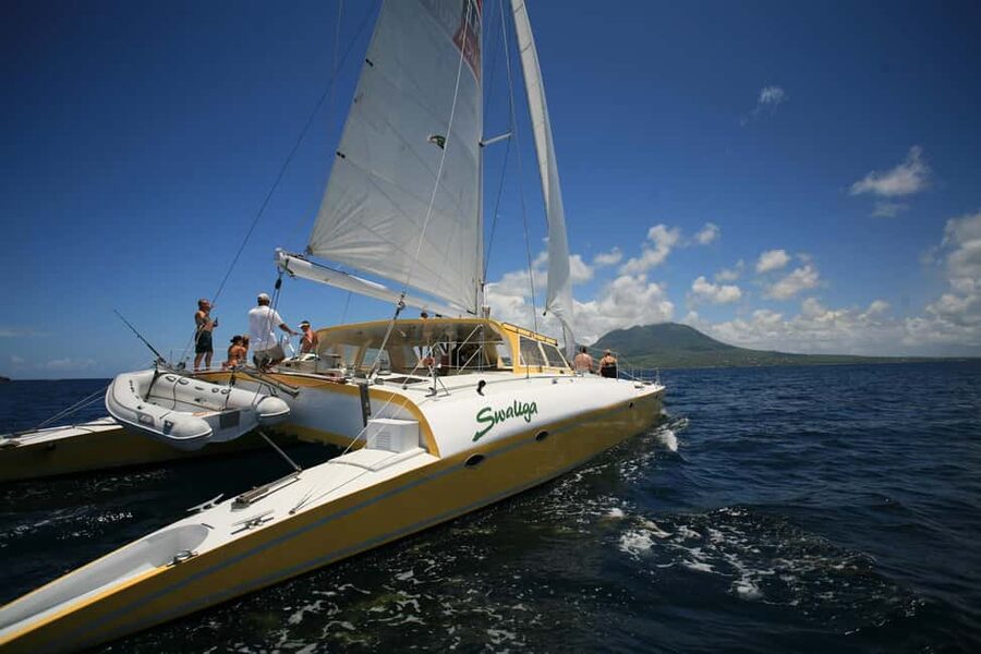 St. Kitts Full-Day Catamaran Cruise to Nevis - Leaving Port Zante for a full day at sea