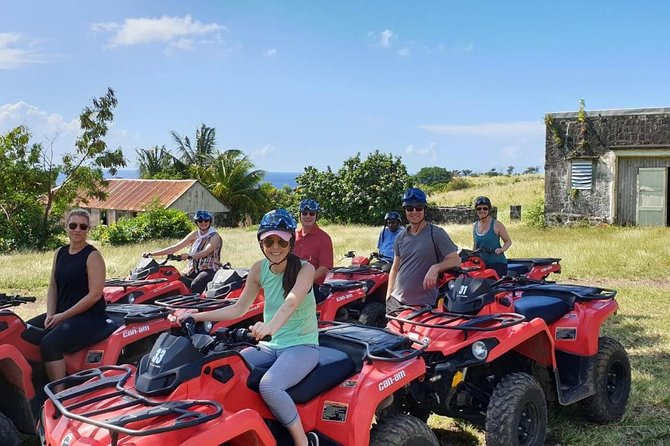 St Kitts Private ATV Adventure - Getting ready at the Spectrum ATV Tours base
